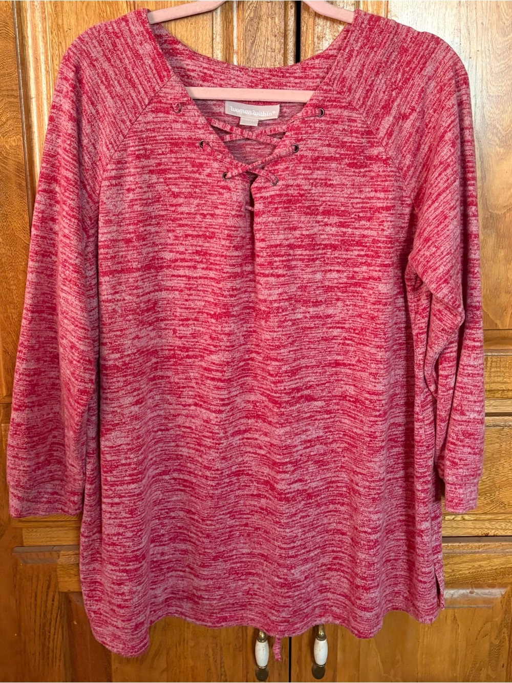 Woman Within Pullover Lace Up Shirt 18/20